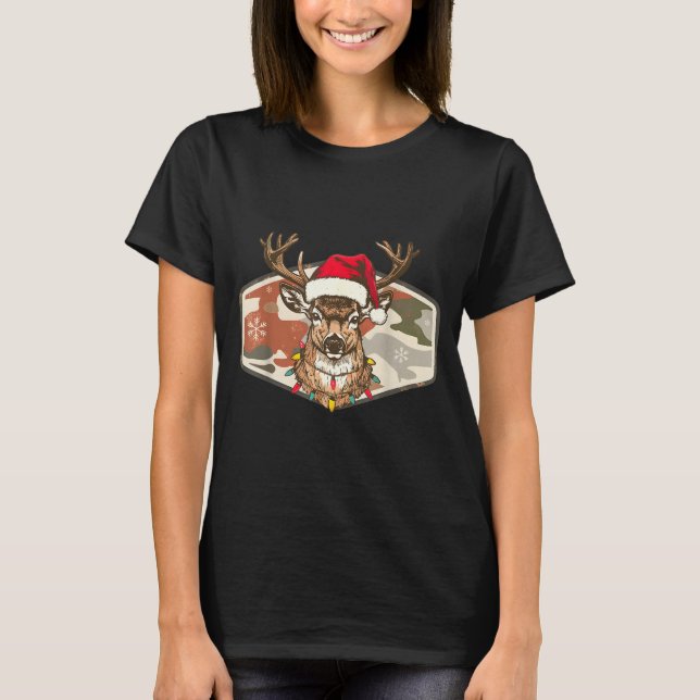 Camo Southern Local Boy Christmas Deer Hunting Xma T-Shirt (Vorderseite)