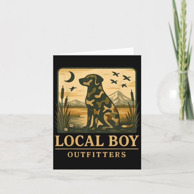 Camo Southern Local Boy Duck Hunting Black Lab Out Karte (Vorderseite)
