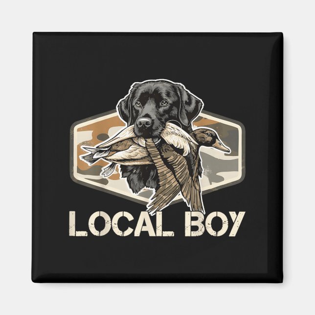 Camo Southern Local Boy Duck Hunting Black Lab Out Magnet (Vorne)