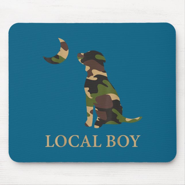 Camo Southern Local Boy Duck Hunting Black Lab Out Mousepad (Vorne)