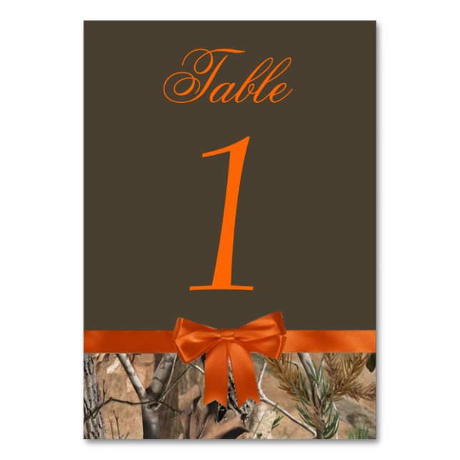 Camo Table Card Tischnummer (Vorderseite)