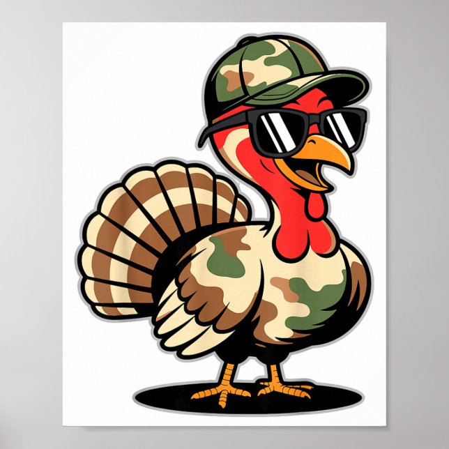 Camo Turkey Day Hunting Fall Thanksgiving  Poster (Vorne)