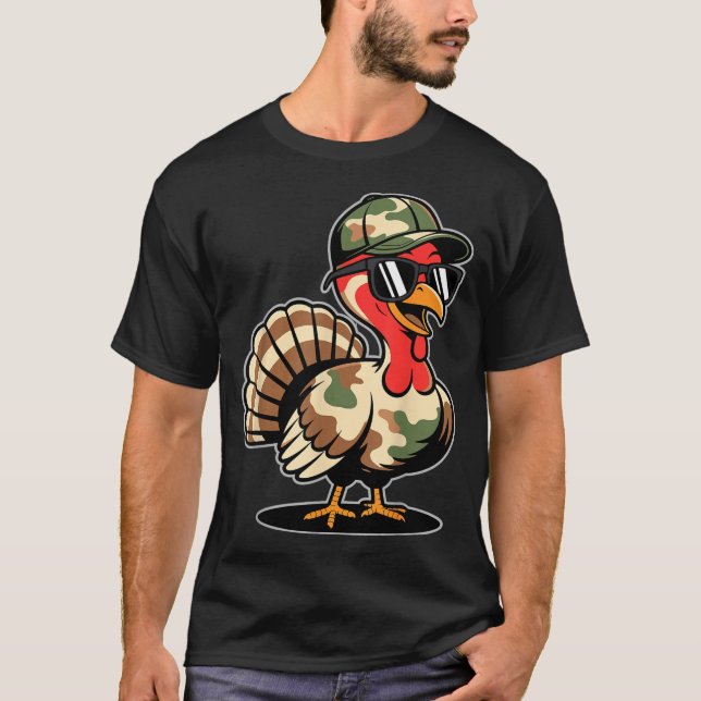 Camo Turkey Day Hunting Fall Thanksgiving  T-Shirt (Vorderseite)