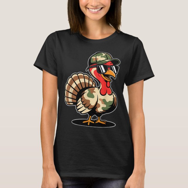 Camo Turkey Day Hunting Fall Thanksgiving  T-Shirt (Vorderseite)