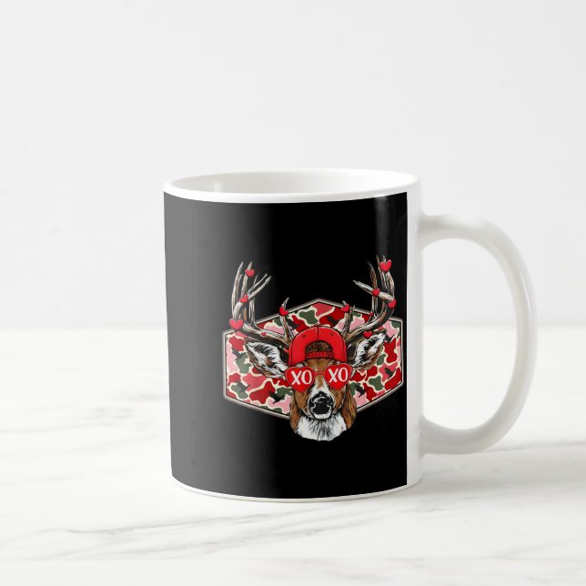 Camo Xoxo Valentine Buck Deer Hunting Season Famil Kaffeetasse (Rechts)