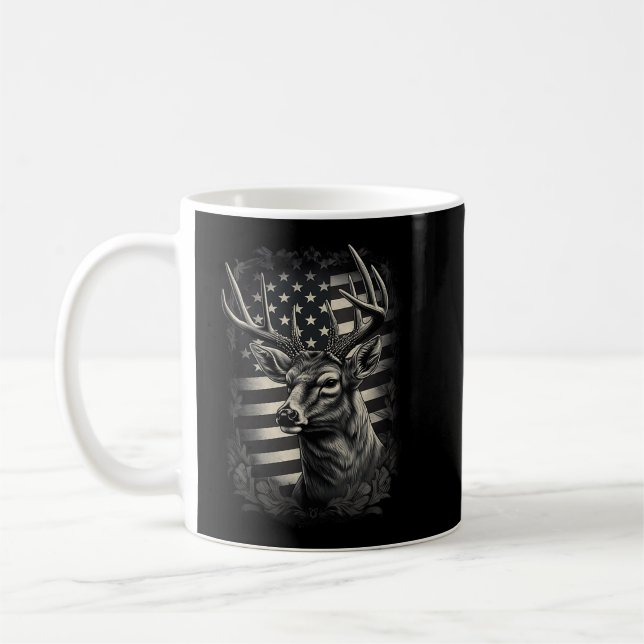 Camoflage American Flag Antlers Deejagd Tank Kaffeetasse (Links)