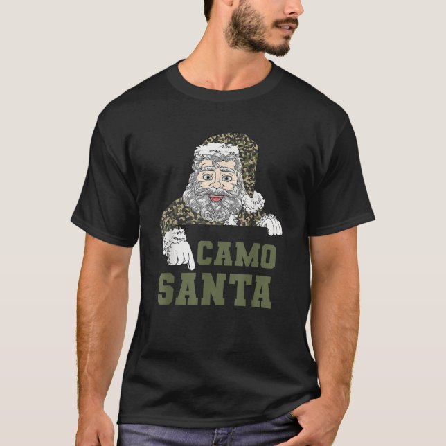 Camoflage Christmas Hunting Santa Camo Military Me T-Shirt (Vorderseite)