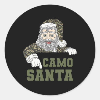 Camoflage Weihnachtsjagd Santa Camouflage Militär Runder Aufkleber