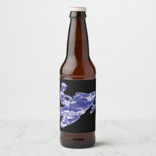 Camoflauge Snowmobiler Bierflaschenetikett