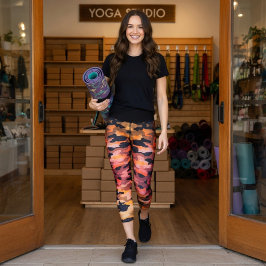 Camoflorange Capri Leggings