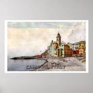 Camogli Beach, lg poster