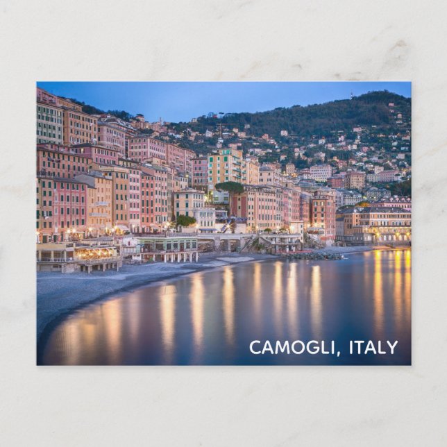 Camogli Italien Italienisches Sunset Travel Foto Postkarte (Vorderseite)