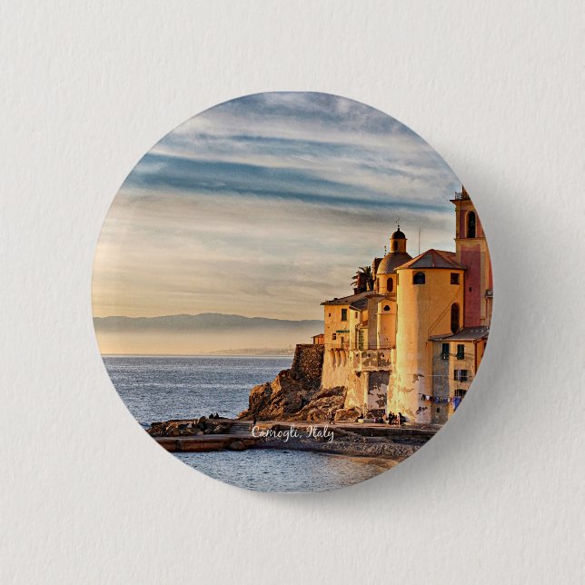 Camogli, Italien, landschaftliches Foto Button (Vorderseite)