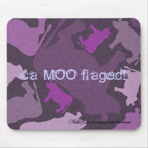 CaMOOflage Kuh Collage in Lila Mousepad