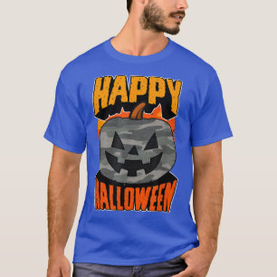 Camoue Camouflage Happy Halloween Party Kürbislate T-Shirt
