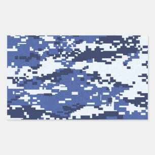 Camouflage02 BLUES WHITE CAMOUFLAGE PATTERN BACKGR Rechteckiger Aufkleber