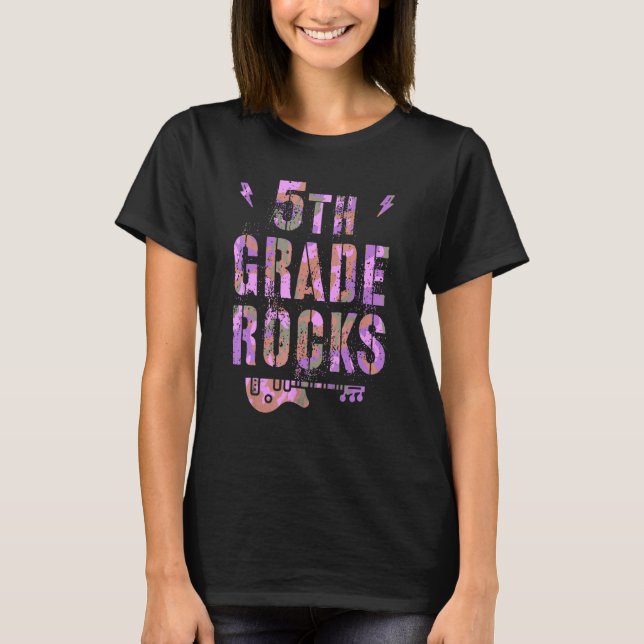 Camouflage 5th Grade Rocks Lehrer I lehre Fifth Gr T-Shirt (Vorderseite)