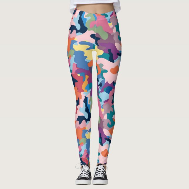 Camouflage Abstrakt Colors Leggings (Vorderseite)