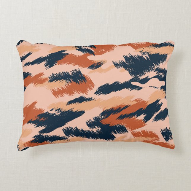 Camouflage Abstrakt: Vintages Nahtloses Tapete. Dekokissen (Vorderseite)