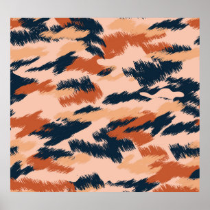 Camouflage Abstrakt: Vintages Nahtloses Tapete. Poster