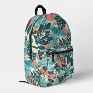 Camouflage Abstrakte Blätter Bedruckter Rucksack