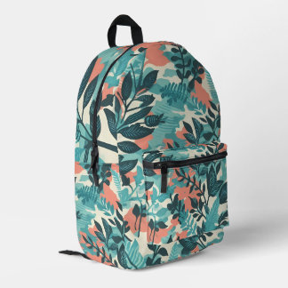 Camouflage Abstrakte Blätter Bedruckter Rucksack