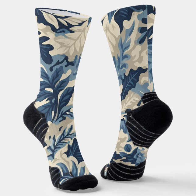 Camouflage Abstrakte Blätter Socken (Gewinkelt)