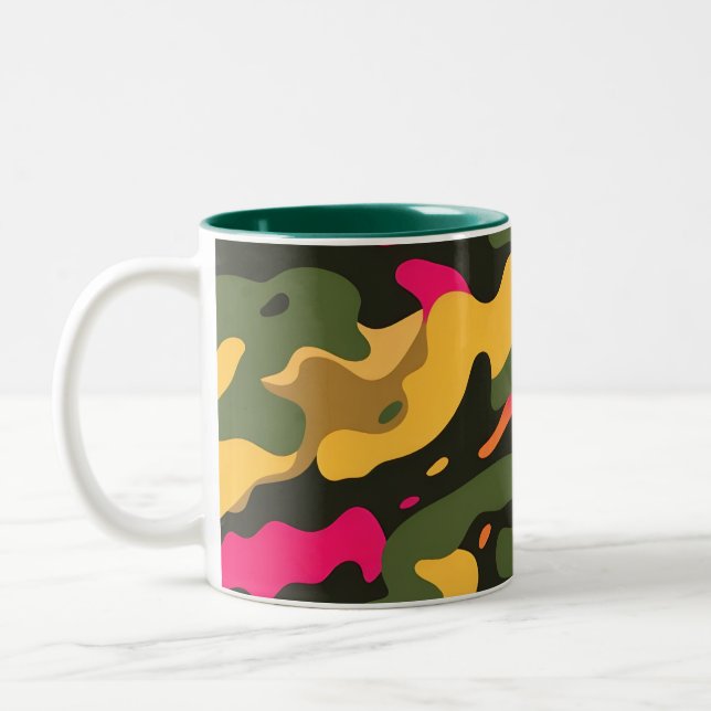 Camouflage Abstrakte Keramik Tasse (Links)