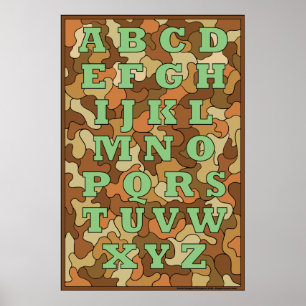 Camouflage Alphabet Poster