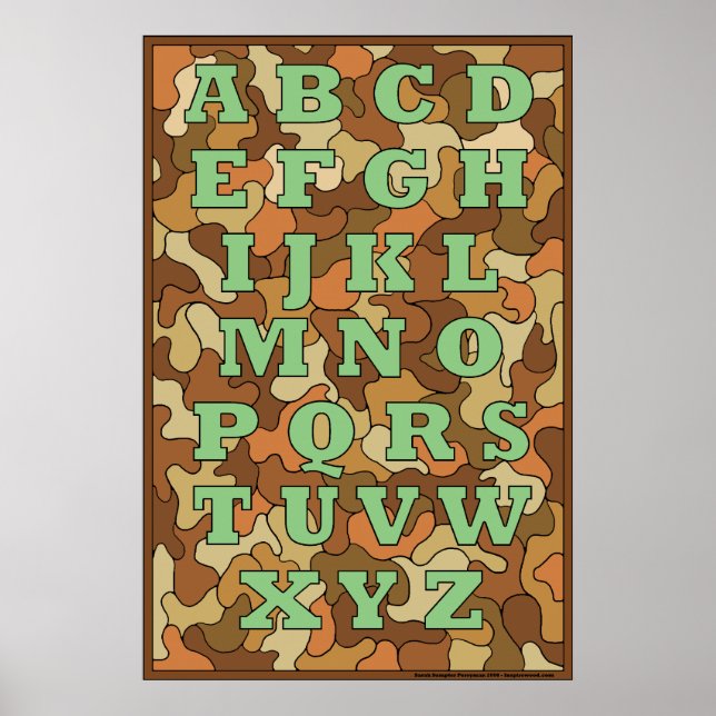 Camouflage Alphabet Poster (Vorne)
