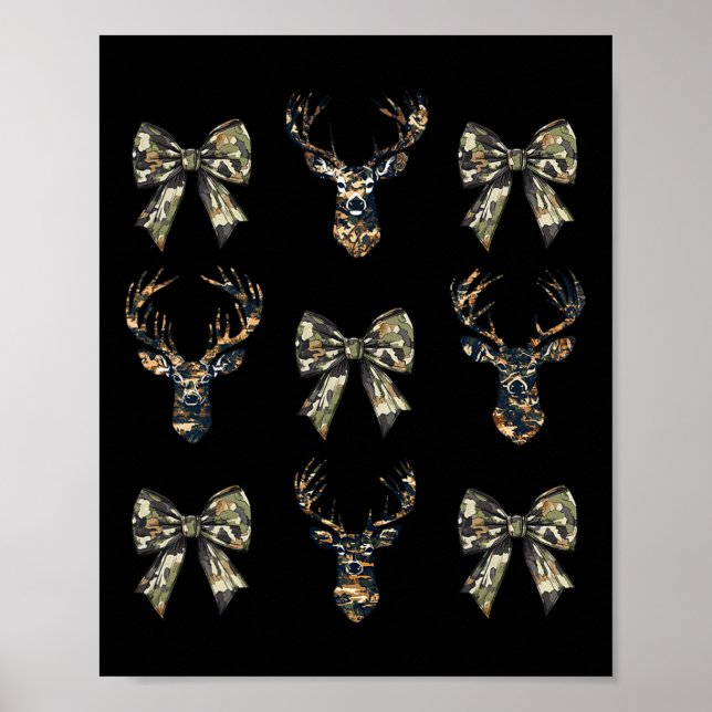 Camouflage Alte Camouflage Bow Camouflage Coquette Poster (Vorne)