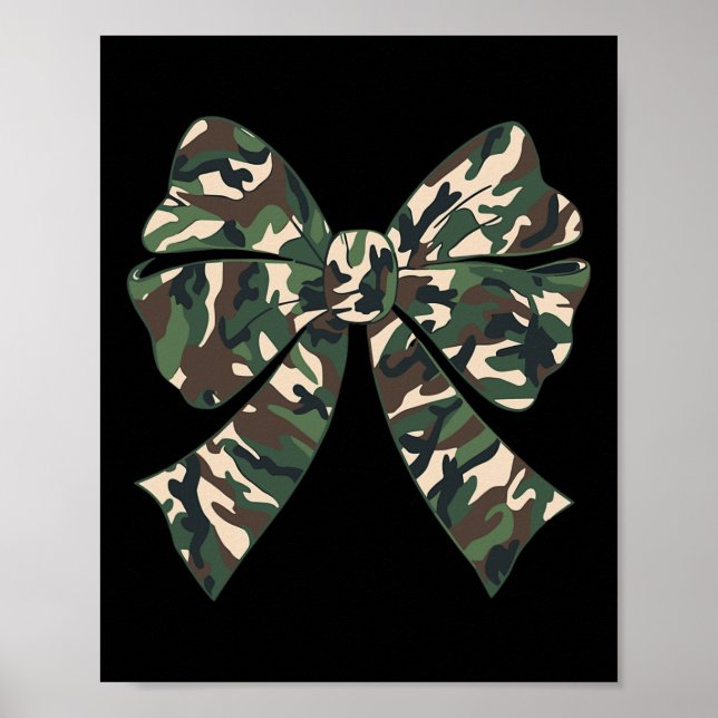 Camouflage Alte Camouflage Bow Camouflage Coquette Poster (Vorne)