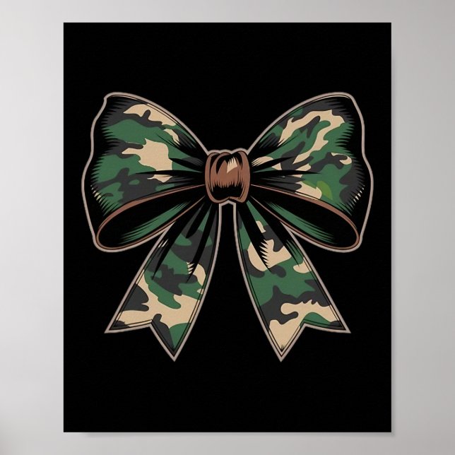 Camouflage Alte Camouflage Bow Camouflage Coquette Poster (Vorne)