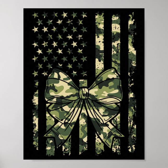 Camouflage Alte Camouflage Bow Camouflage Coquette Poster (Vorne)