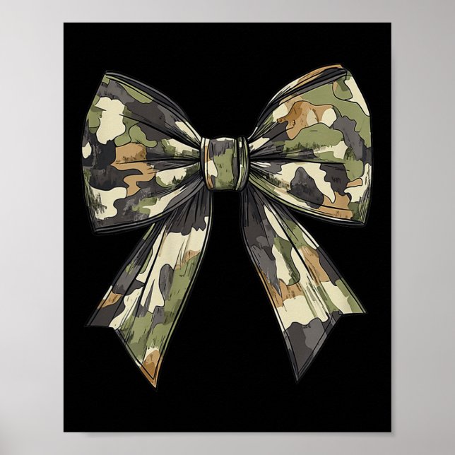 Camouflage Alte Camouflage Bow Camouflage Coquette Poster (Vorne)