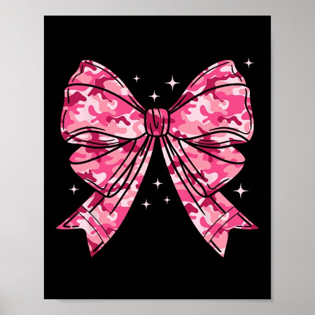 Camouflage Alte Camouflage Bow Camouflage Coquette Poster (Vorne)