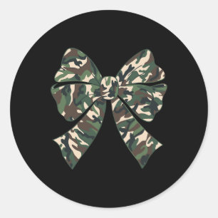 Camouflage Alte Camouflage Bow Camouflage Coquette Runder Aufkleber