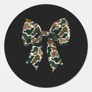 Camouflage Alte Camouflage Bow Camouflage Coquette Runder Aufkleber