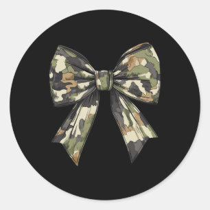 Camouflage Alte Camouflage Bow Camouflage Coquette Runder Aufkleber