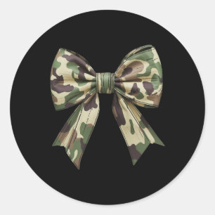 Camouflage Alte Camouflage Bow Camouflage Coquette Runder Aufkleber