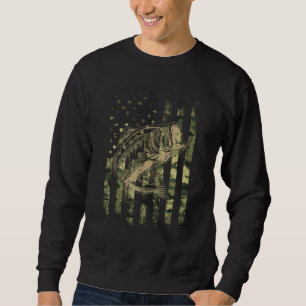 Camouflage American Flag Bass Fischen US Fischer Sweatshirt