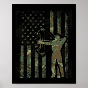 Camouflage American Flag Buck Jagd Geschenk für Bo Poster