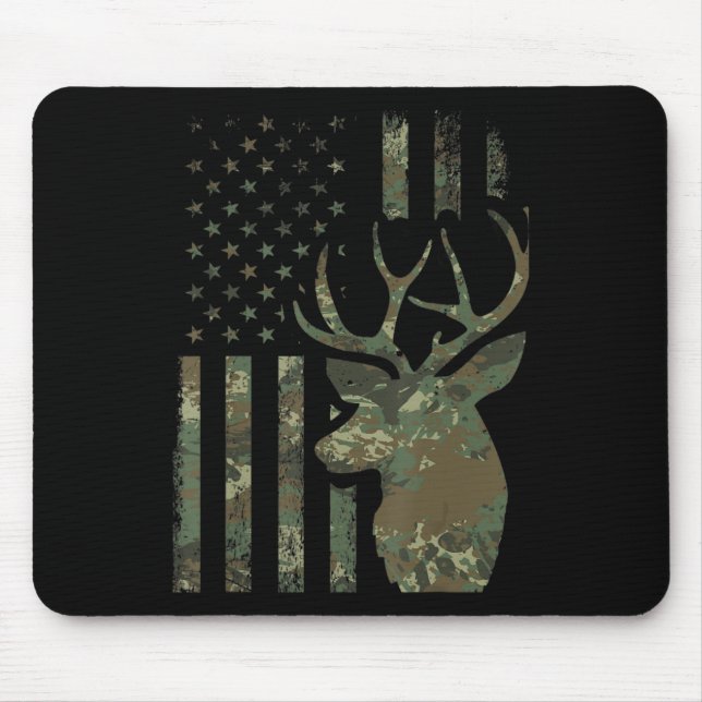 Camouflage American Flag Buck Jagd Geschenk für El Mousepad (Vorne)