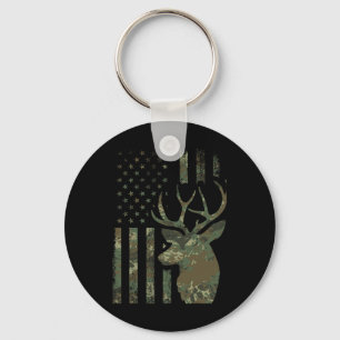 Camouflage American Flag Buck Jagd Geschenk für El Schlüsselanhänger