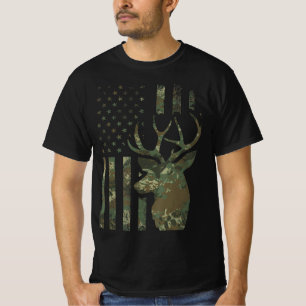 Camouflage American Flag Buck Jagd Geschenk für El T-Shirt