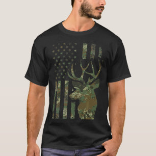 Camouflage American Flag Buck Jagd Geschenk für El T-Shirt