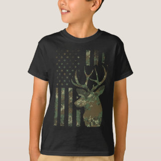 Camouflage American Flag Buck Jagd Geschenk für El T-Shirt