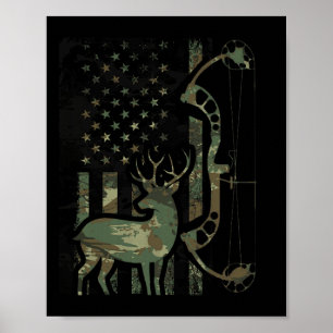 Camouflage American Flag Buck Jagd Männer Wiederbe Poster