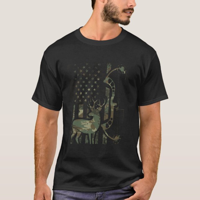 Camouflage American Flag Buck Jagd Shirt Männer wi (Vorderseite)