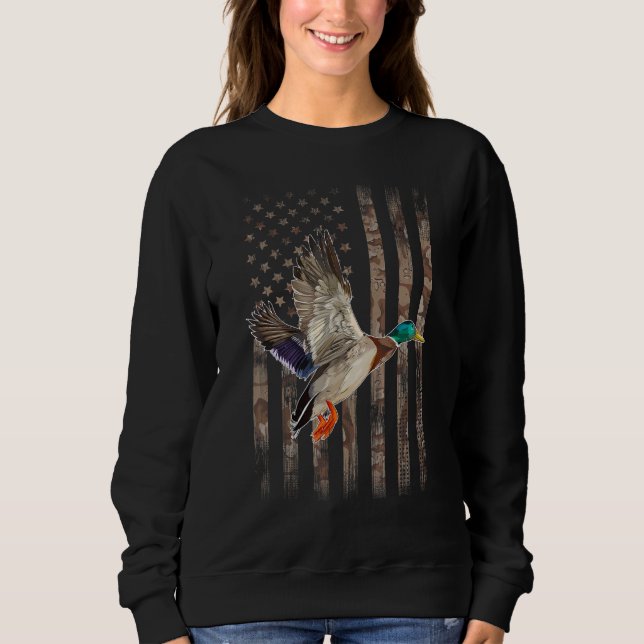 Camouflage American Flag Duck Hunting   Ducks Hunt Sweatshirt (Vorderseite)